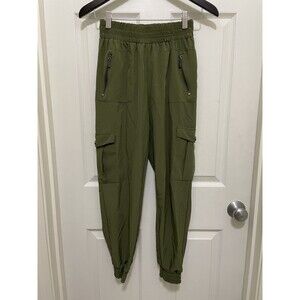 Women's Olive Green Cargo Jogger Pants Lightweight Casual Street wear Size Small
